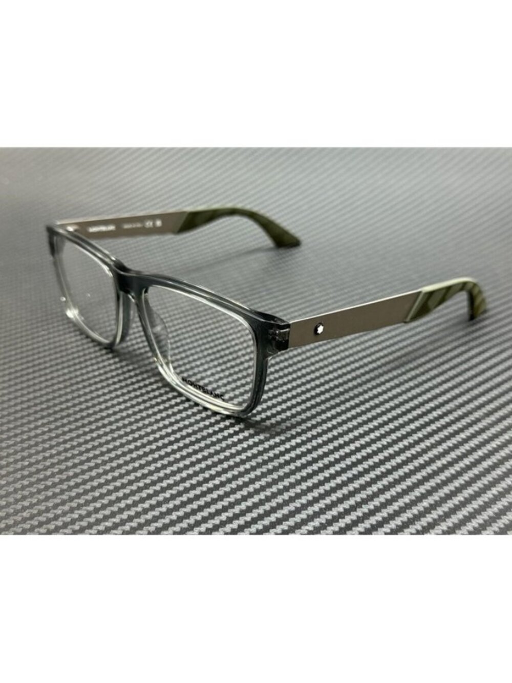 New Montblanc Men Grey Transparent Eyeglasses 56-16-145